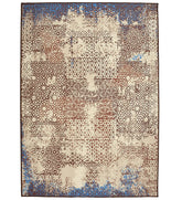 Distressed Mosaic Rug with vintage-inspired pattern.